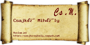 Csajkó Mihály névjegykártya