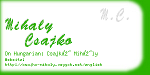 mihaly csajko business card